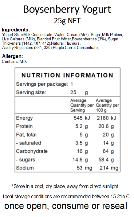 Freeze Dried Boysenberry Yogurt