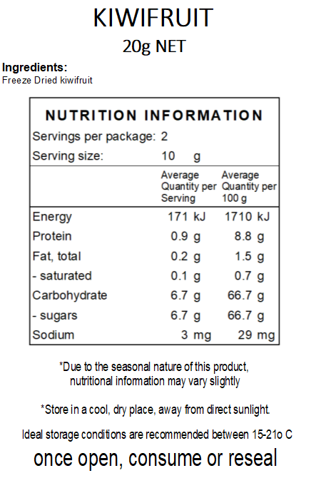 Freeze Dried Kiwi Fruit