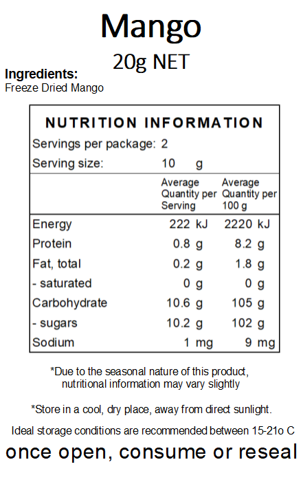 Freeze Dried Mango