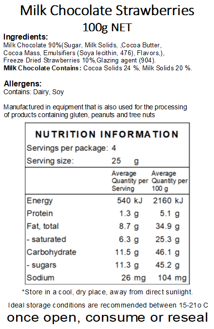 MILK Chocolate Coated Freeze Dried Strawberries
