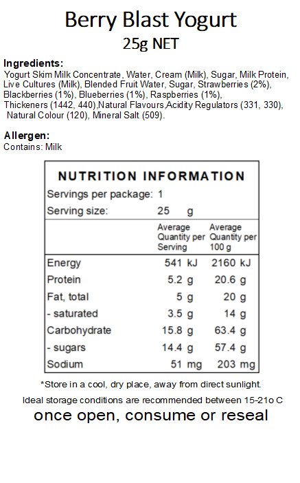Freeze Dried Berry Blast Yogurt